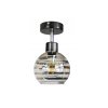 Skleněná LED závěsná lampa 1xE27 - kulička s horizontálními pruhy