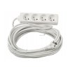 Prodlužovací kabel 10m s uzemněním 4 zásuvky - bílý 3*1,5 mm2 16A 3000W