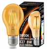 24723 52666 led zarovka e27 s vlaknem amber 8w tepla bila