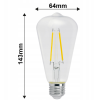 24768 2 52672 2 led zarovka s vlaknem e27 st64 8w tepla bila