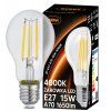 52678 led zarovka s vlaknem e27 15w neutralni bila