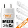 4x LED trubice 60cm T8 9W 1260lm 6000K G13 - studená bílá