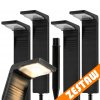 SADA 4 solárních LED zahradních lamp na zahradní sloupky se senzorem soumraku