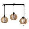 LED závěsná lampa 3xE27 dřevěná nastavitelná do kuchyně obývacího pokoje atmosférická