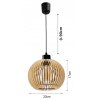 Dřevěná stropní závěsná lampa 1xE27 KULA Luca Vysoce kvalitní