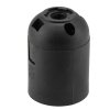 Objímka E27 z plastu se závitem, černá, hladká, patice E27