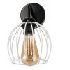 Černá LED nástěnná lampa LOFT edison + bílé stínidlo 1xe27