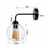 Černá LED nástěnná lampa LOFT edison + bílé stínidlo 1xe27
