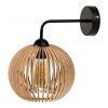 Nástěnná lampa 1x E27 edison LED s dřevěným stínidlem