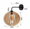 LED nástěnné svítidlo 1x E27 LOFT edison dřevěná koule
