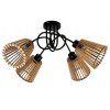 LED LOFT lampa curly 4xe27 dřevěný kužel