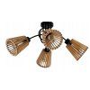 LED LOFT lampa curly 4xe27 dřevěný kužel