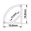 Hliníkový profil pro LED pásky 8 a 10 mm, rohový, bílý, 2m, sada