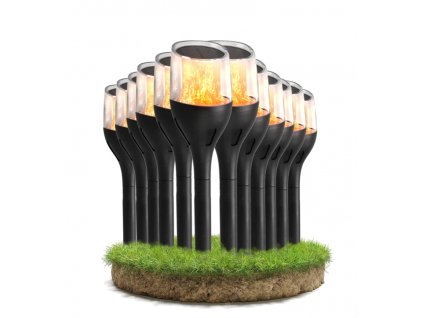 12x LED FIRE solárne svietidlo - 65 cm