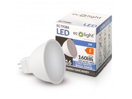 LED žiarovka MR16 12V 2W studená biela