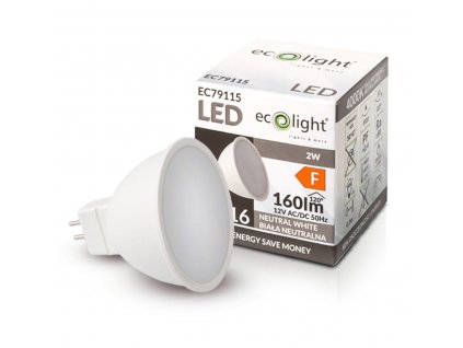 LED žiarovka MR16 12V 2W neutrálna biela