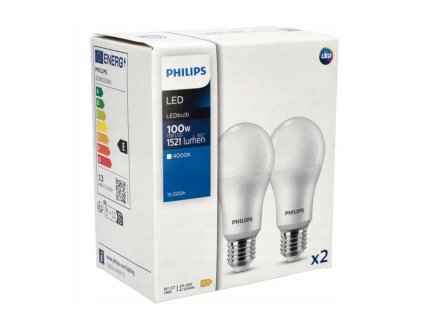 52162 2x led zarovka philips e27 13w 1521lm 4000k