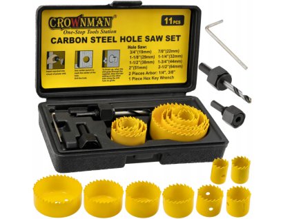 45349 45349 dierovaci pila na drevo s adapterem sada 11 ks krabice