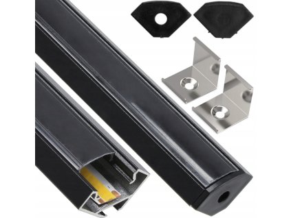 48820 48820 led hlinikovy profil rohovy 2m cerny sada