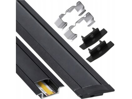 48799 48799 led hlinikovy profil zapusteny 1m cerny sada