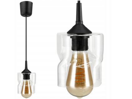 45031 45031 led lustr zavesne stropni svitidlo e27 pruhledny skleneny ctverec