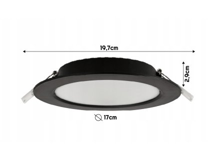 52063 led panel zapusteny kulaty 12w 1320lm 4000k cerny