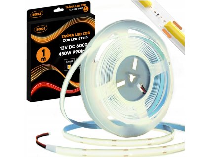 49126 49126 led pasek cob neon 12v 480d 9w m ip20 1m 990lm studena barva