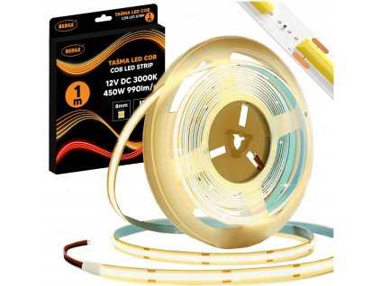 49138 49138 led pasek cob neon 12v 480d 9w m ip20 1m 990lm tepla barva