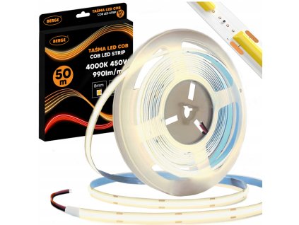 49135 49135 led pasek cob neon 12v 480d 9w m ip20 50m 990lm m neutralni barva