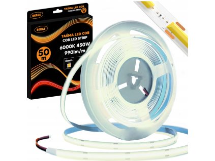 49129 49129 led pasek cob neon 12v 480d 9w m ip20 50m 990lm m studena barva