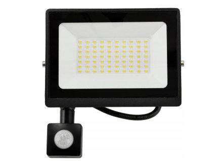 51775 led reflektor ip65 50w 4500lm s pohybovym a soumrakovym senzorem neutralni bila