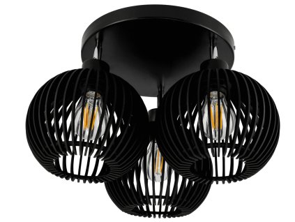 51763 led stropni zavesny lustr 3xe27 nastavitelny dreveny cerny