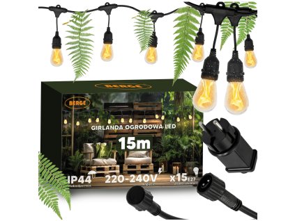 48991 48991 led venkovni girlanda 15m 15xled atmospheric fire flame