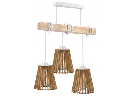 48382 48382 led zavesne stropni svitidlo bily dreveny tram 3xe27 dreveny kuzelovy lustr