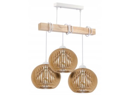 48385 48385 led zavesne stropni svitidlo bily dreveny tram 3xe27 husty kulovy lustr luca