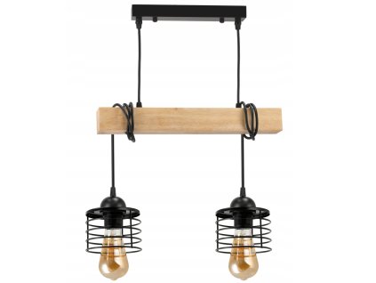 44932 44932 led zavesne stropni svitidlo dreveny tram 2xe27 loft lustr spring