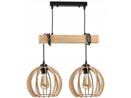 44941 44941 led zavesne stropni svitidlo dreveny tram 2xe27 lustr rare ball