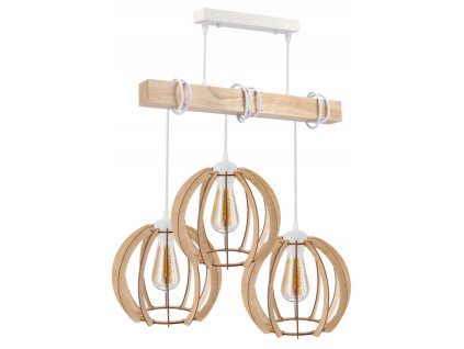 48397 48397 led zavesne stropni svitidlo drevene bile 3xe27 vzacna koule