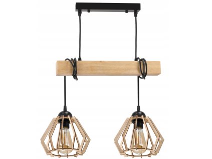 44938 44938 led zavesne stropni svitidlo dreveny tram 2xe27 brilantni dreveny lustr