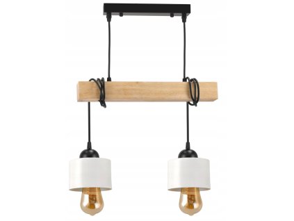 44971 44971 led zavesne stropni svitidlo dreveny tram 2xe27 kovovy poharovy lustr