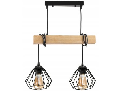 44914 44914 led zavesne stropni svitidlo dreveny tram 2xe27 lustr loft brylant