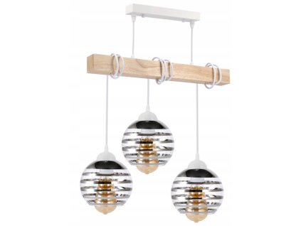 48352 48352 led zavesne stropni svitidlo dreveny tram 3xe27 loft bila