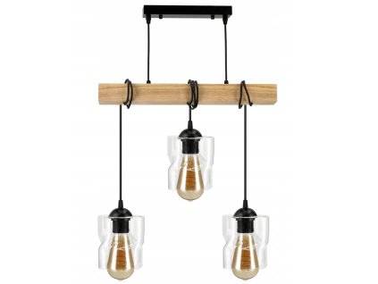 44890 44890 led zavesne stropni svitidlo dreveny tram 3xe27 ctvercovy lustr rolovany