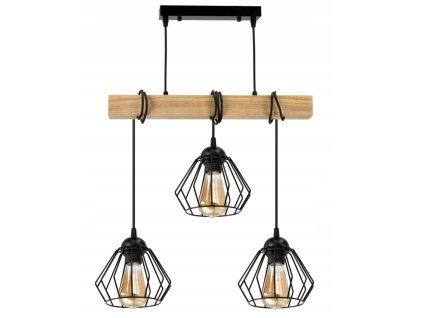 44578 44578 led zavesne stropni svitidlo dreveny tram 3xe27 loft brilantni