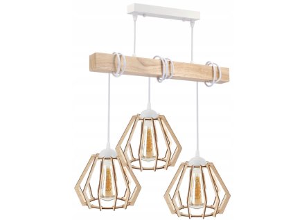 48349 48349 led zavesne stropni svitidlo dreveny tram 3xe27 loft brilantni drevo bila