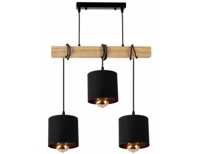 44605 44605 led zavesne stropni svitidlo dreveny tram 3xe27 podkrovi zlate stinidlo