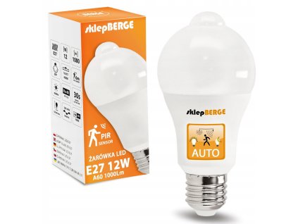 48835 48835 led zarovka e27 12w nw s pohybovym a soumrakovym senzorem