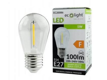 48412 48412 led zarovka e27 s14 1w 100lm tepla bila