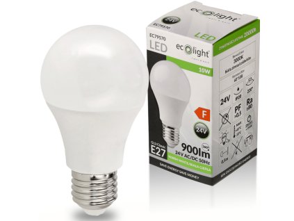 49039 49039 led zarovka e27 10w 24v 900lm tepla bila