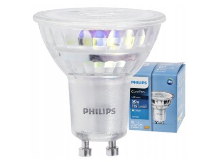 47440 47440 led zarovka philips gu10 4 6w 355 lm 36 tepla bila corepro premium